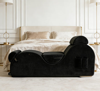 STSERT ZONE XL yoga chaise lounge with headrest, pads, washable cover, non-slip base.
