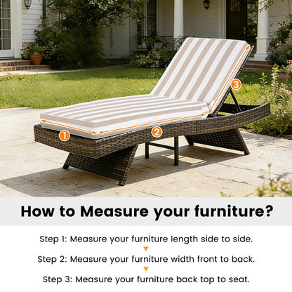 Sundale chaise cushion set of 2, water-resistant, cabana stripe tan, 80x26x6.