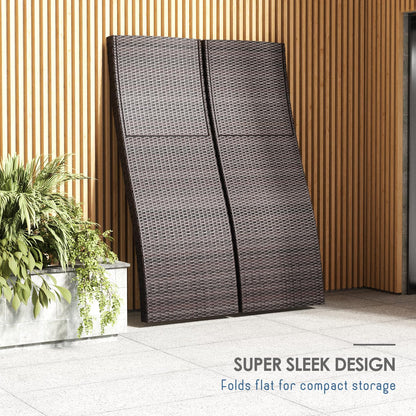 Nestl wicker outdoor chaise lounge set of 2 with adjustable reclining backrest.