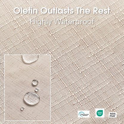 Outdoor chaise cushion set of 2, waterproof olefin, 80x26x6, light beige with straps.